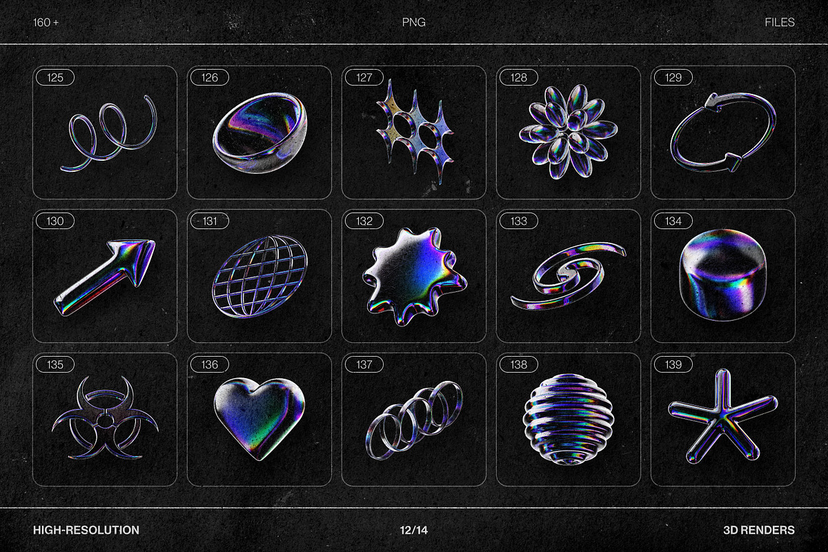 Chromatic Glass 3D Shapes Pack, an Object Graphic by Samolevsky (Photo 25 of 30)
