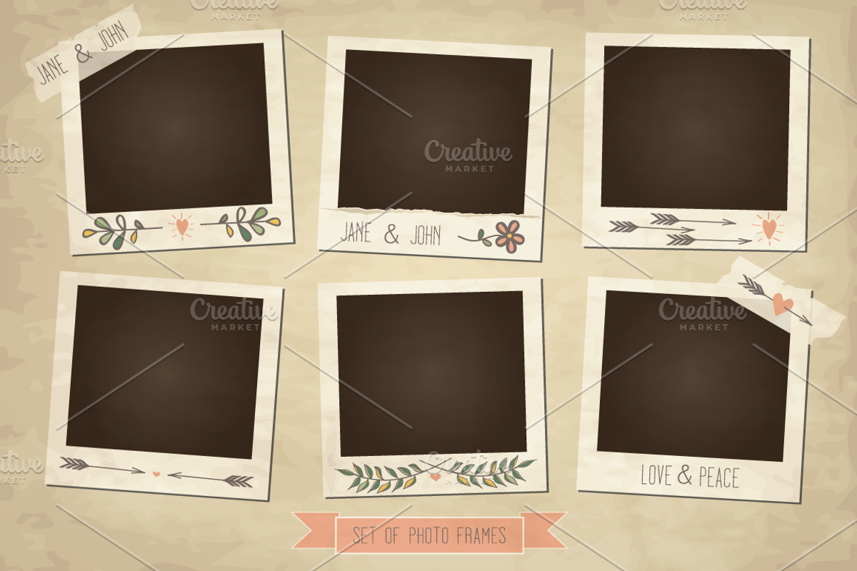 Vintage photo frames and elements, an Illustration by SmartDesign (Photo 1 of 2)