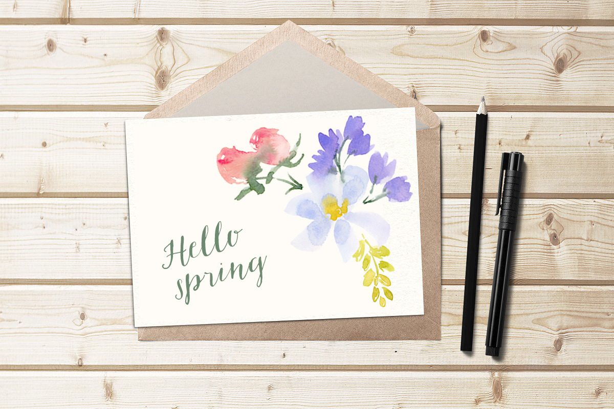 Watercolor Flowers, wedding clipart, a Texture Illustration by swiejko (Photo 5 of 5)
