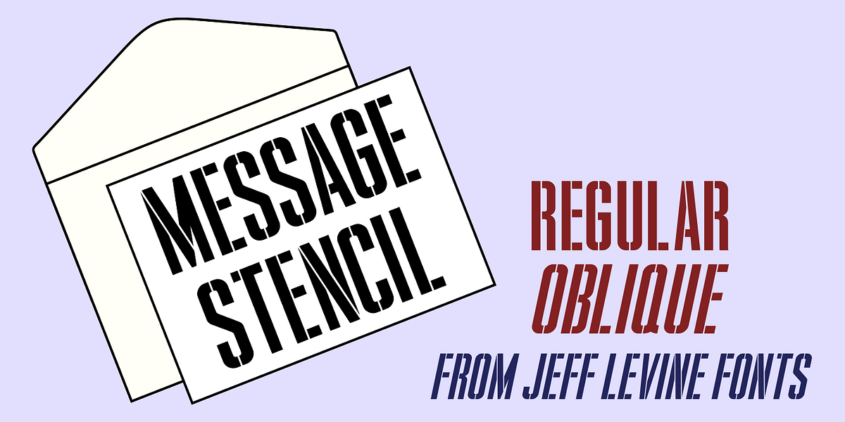 Message Stencil JNL, a Serif Font by Jeff Levine Fonts (Photo 1 of 5)