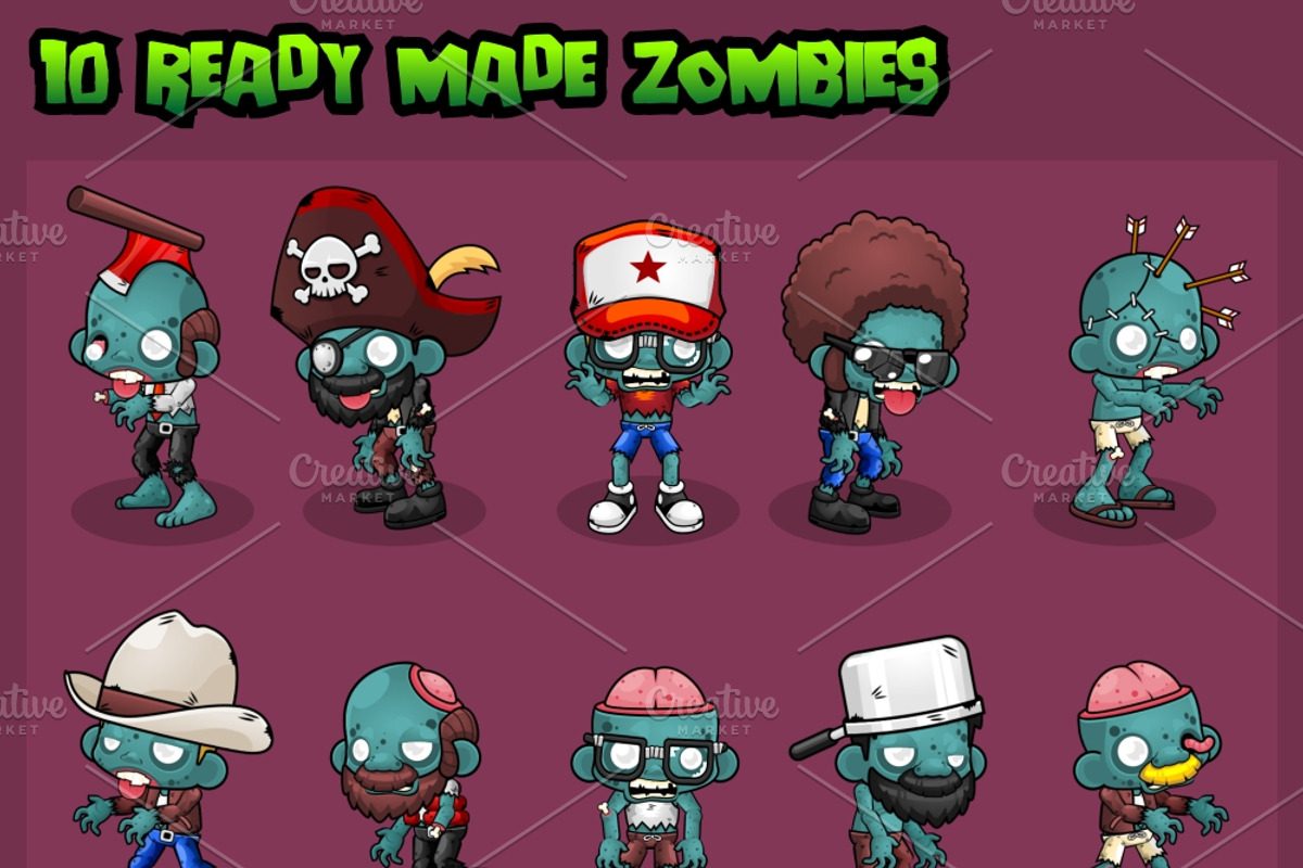 Zombie Horde - Game Sprites, an Illustration by pzUH (Photo 2 of 7)