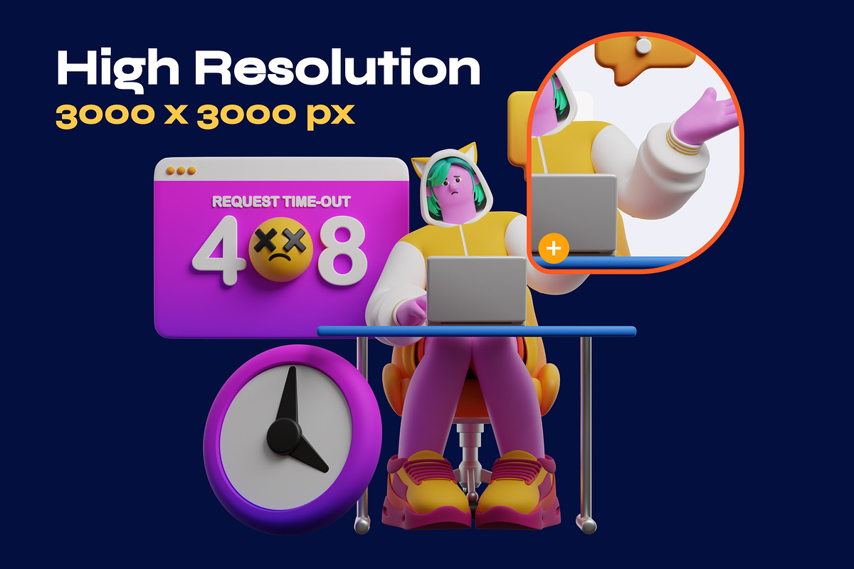 Website Maintenance 3D Character, a Characters & Person 3D Model by orenjidesign (Photo 3 of 8)