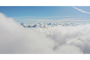 Aerial view of cumulus clouds from, a Nature Photo by Goinyk