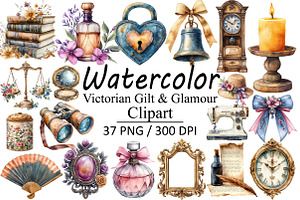 Victorian Gilt & Glamour Clipart, an Illustration by Design Market