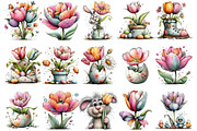 Whimsical Spring Tulip Flower Clipar, an Illustration by OK Design (Thumbnail 3 of 6)