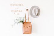 Pumpkin Spice Fall Stock Photo, a Hat Mockup by LaPorte Images (Thumbnail 1 of 2)
