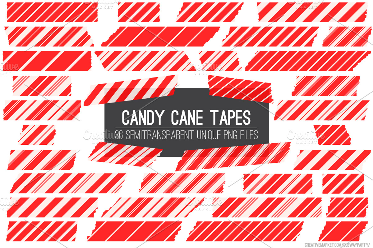 Red Candy Cane Tape Strips Clipart, an Object Graphic by SubwayParty
