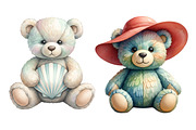 Coastal Summer Teddy Bear Clipart, an Illustration by SinaCreation (Thumbnail 3 of 11)