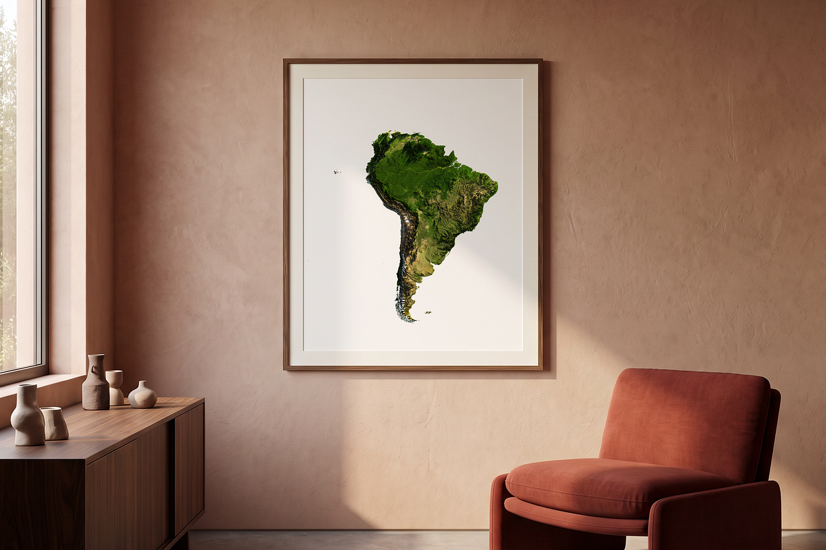 South America Terrain Relief Map, an Object Graphic by Eugene Ga (Photo 2 of 4)