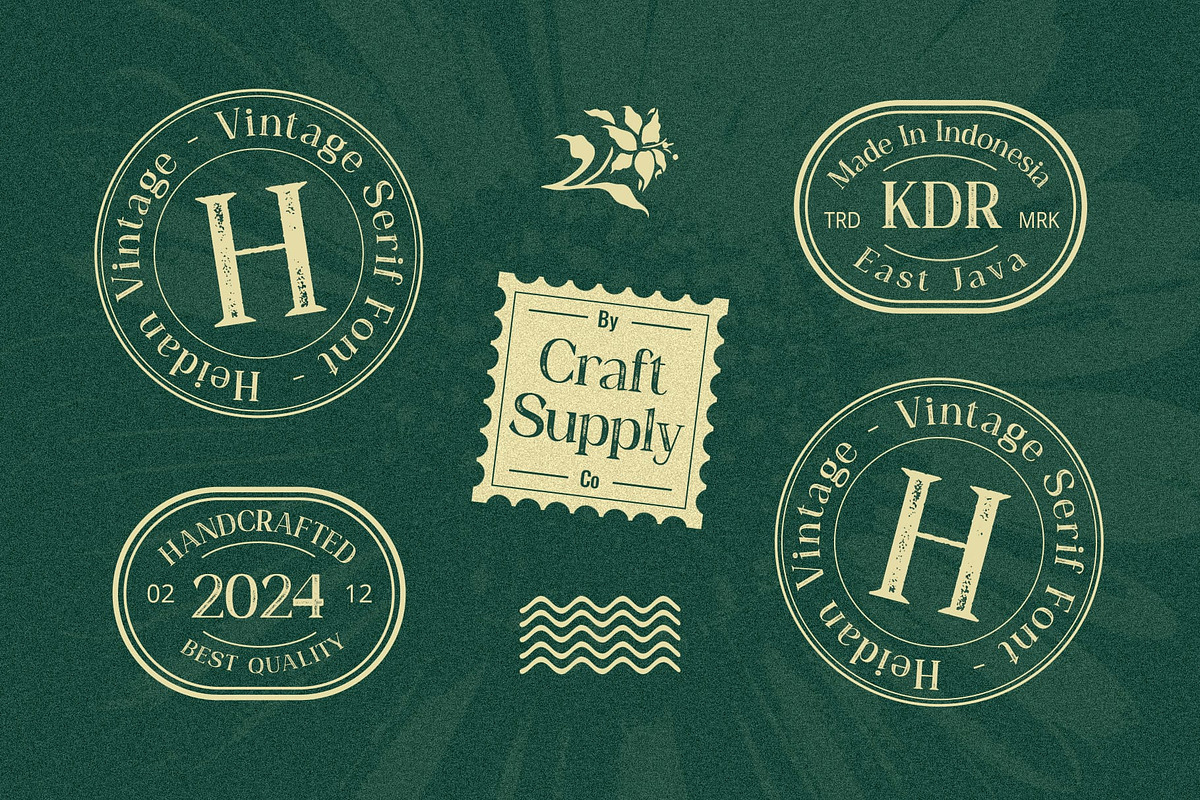 Heidan Vintage, a Serif Font by Craft Supply Co. (Photo 5 of 8)