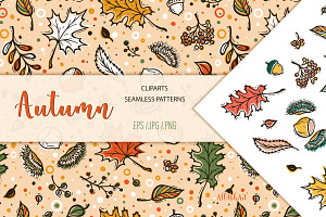 Autumn Floral Patterns & Cliparts
