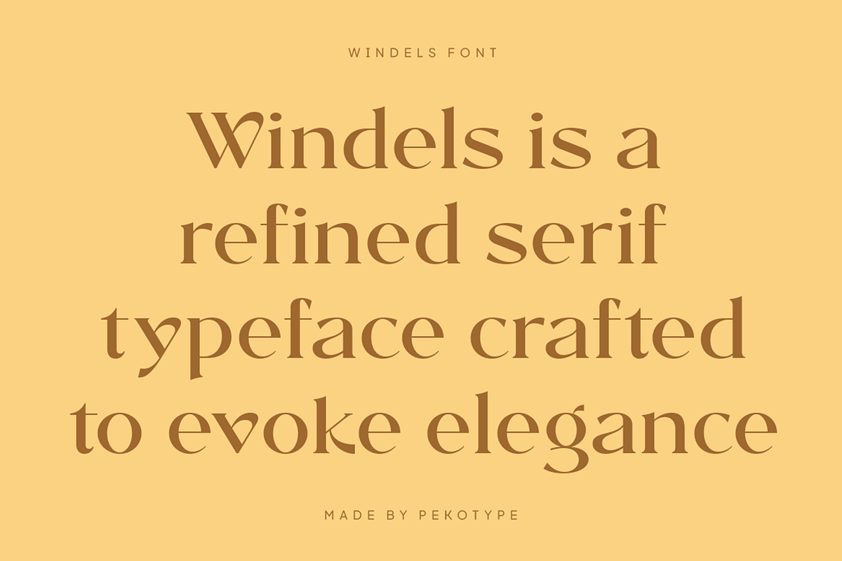 Windels - Elegant Serif Logo Font, a Serif Font by Pekotype (Photo 2 of 15)