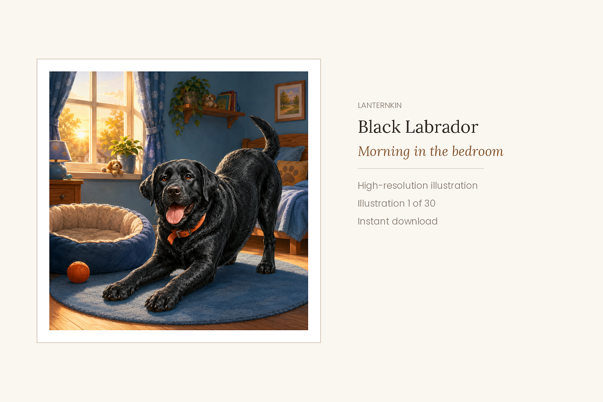 Black Labrador Illustrations, 30, an Animal Illustration by LanternkinStudio (Photo 11 of 14)