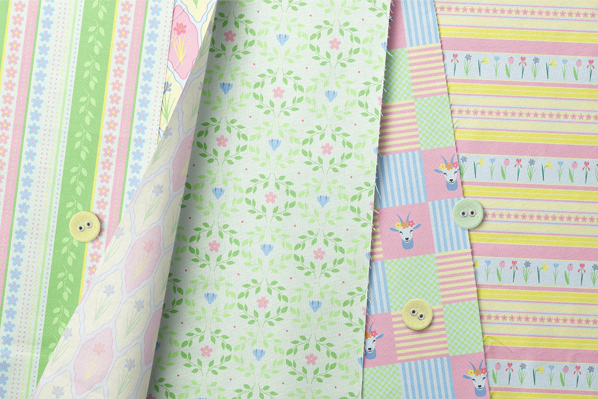 Spring floral & geometric patterns, a Pattern Graphic by Enia Grace (Photo 6 of 10)