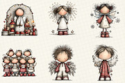 whimsical Christmas Angel Clipart, an Illustration by DreamCafeArt (Thumbnail 2 of 5)