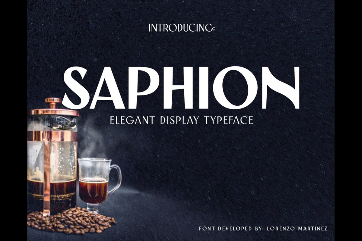 Saphion- Vintage Display Typeface, a Sans Serif Font by Lurinzu Studios (Photo 1 of 9)