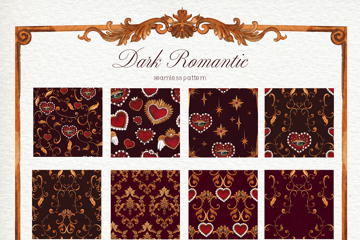 Dark Romantic. Watercolor art, an Object Graphic by ma_i_vi (Photo 11 of 12)