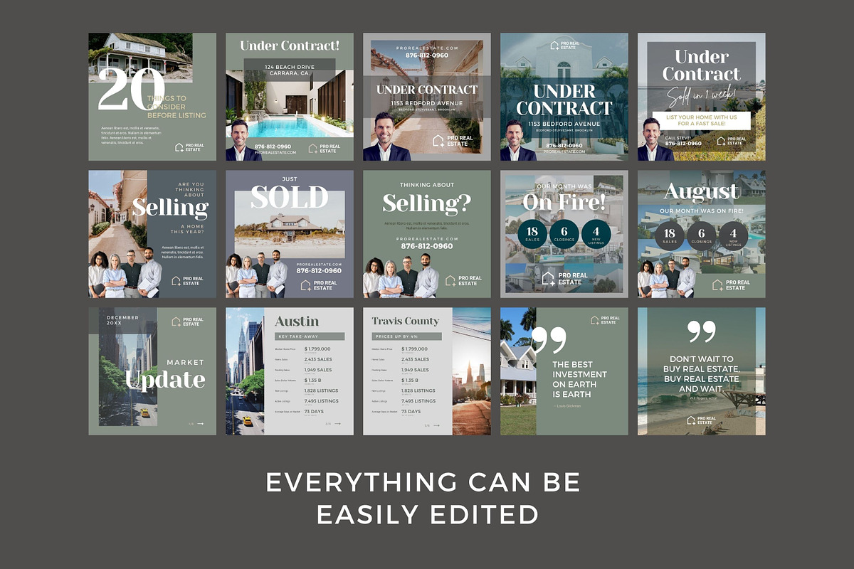 Real Estate Instagram Canva Template, a Social Media Template by Type Here Studio (Photo 9 of 10)