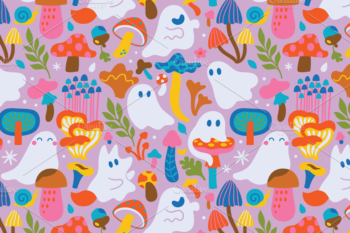 Ghosts in the Mushroom Woods, a Pattern Graphic by PenguinHouse (Photo 4 of 11)