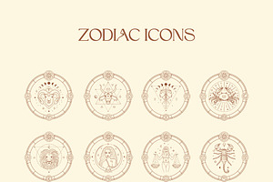 Zodiac Signs Icons. Horoscope Logos