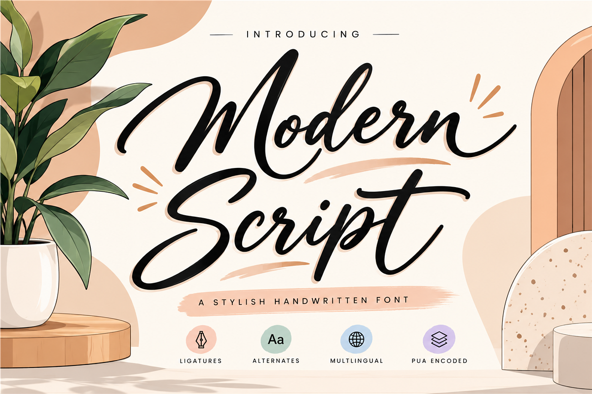 Modern Script – Handwritten Font, a Script Font by Raffa Creative (Photo 1 of 10)