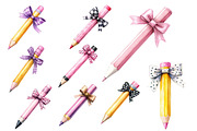 Coquette Teacher Pencil Clipart PNG, an Illustration by Designworld (Thumbnail 3 of 4)