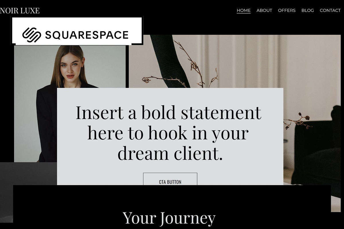 Squarespace - Noir Luxe, a Websites & App Template by Freedom Business Shop (Photo 1 of 10)