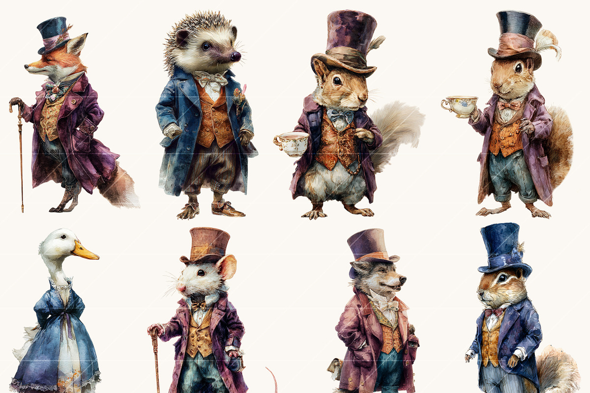 Victorian Animals Clipart Bundle, an Animal Illustration by Design Scotch (Photo 7 of 8)