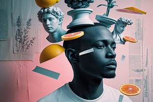 Man wearing white Tshirt, an Illustration by wavebreak