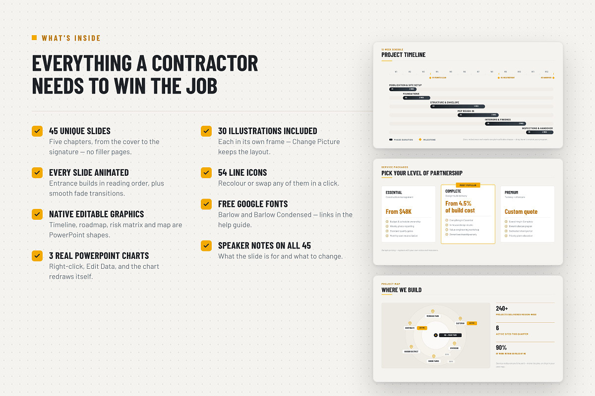 Construction PowerPoint Template, a Presentation Template by Deck Atelier (Photo 2 of 15)