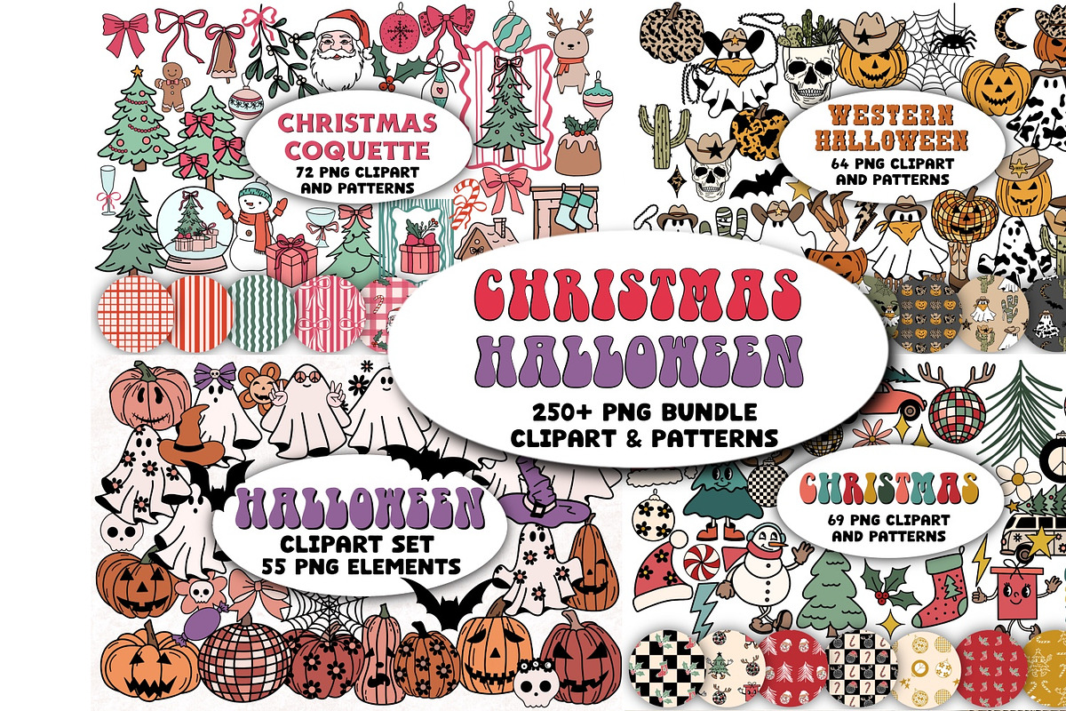 Christmas & Halloween Clipart Bundle, a Graphic by Brush Lab (Photo 1 of 30)