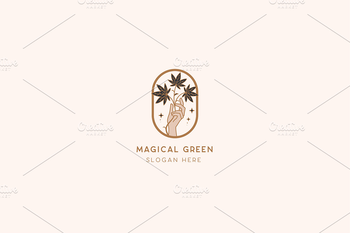 Magical Green Cannabis Logo Template, a Branding & Logo Template by CCS Type (Photo 2 of 3)