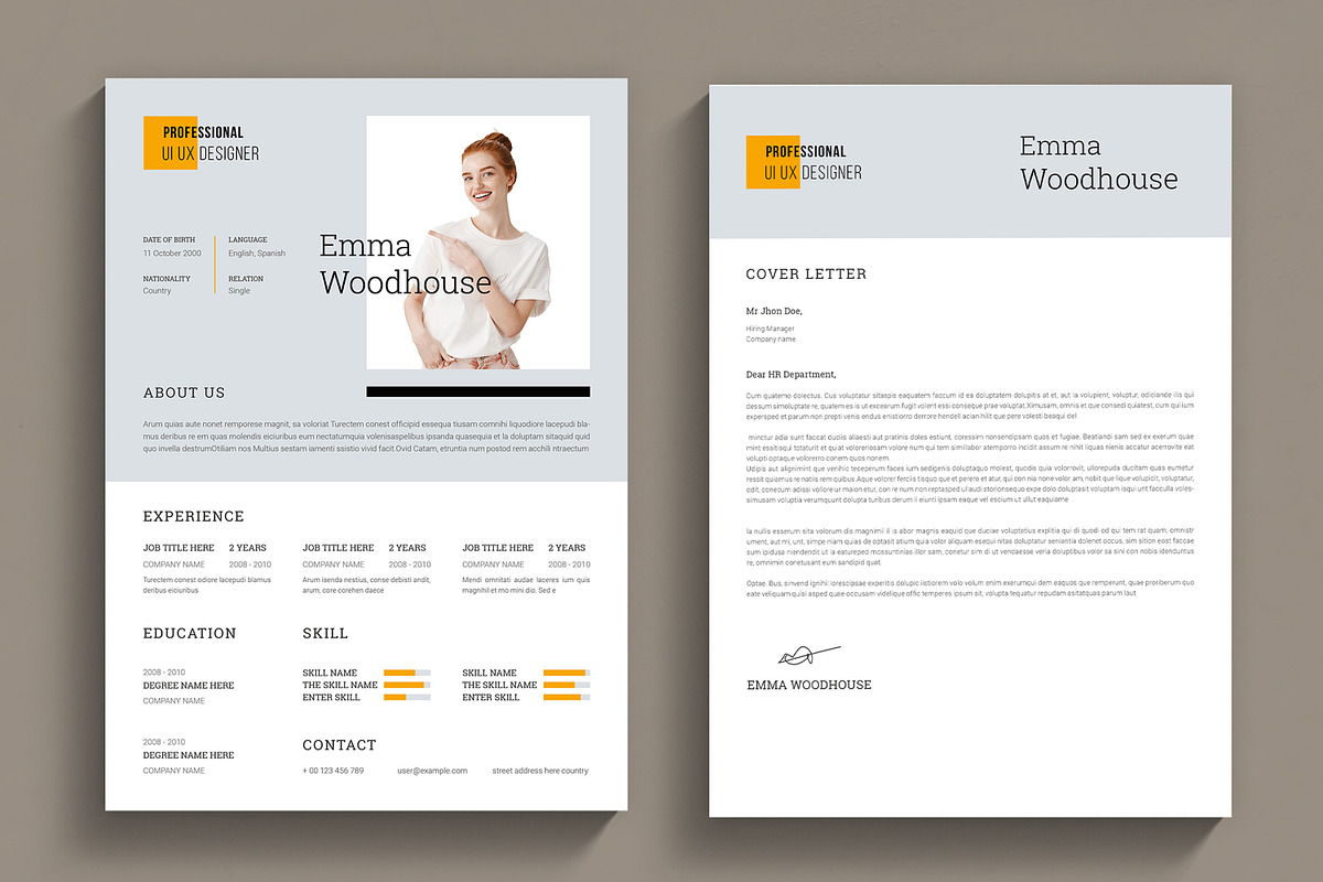 Minimal Resume Layout, a Resume Template by MightyDesign (Photo 1 of 8)
