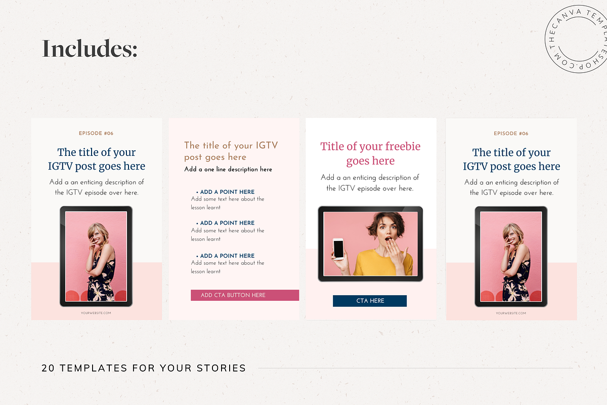 Alyssa IGTV Canva Templates, a Social Media Template by The Canva Template Shop (Photo 3 of 7)