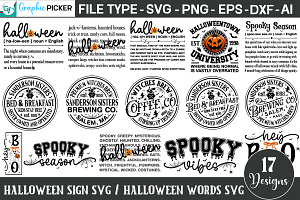 Halloween Sign SVG Bundle, Halloween, a Graphic by GraphicPicker