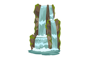 Cartoon river cascade, an Illustration by Things for designers
