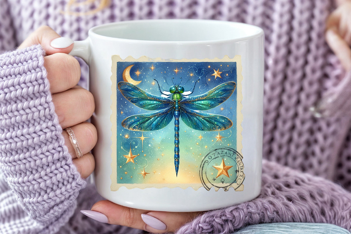 Dragonfly Postage Stamps Clipart, an Illustration by Pixels.Craft (Photo 5 of 7)