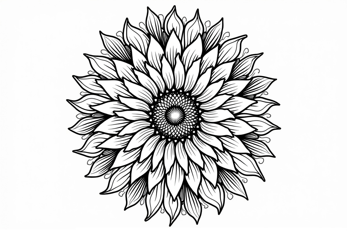 Mandala Art Line Drawing Pack Set, an Illustration by yasushie (Photo 4 of 11)