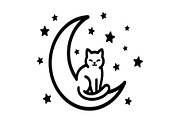 50 Cat Moon Silhouette Vector Bundle, an Illustration by jahid234 (Thumbnail 17 of 51)