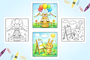 Hello Spring Fun Kids Coloring Pages, an Illustration by Ink Gallery (Thumbnail 2 of 4)