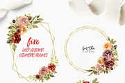 Deep Autumn Watercolor Flowers, an Illustration by Kim Thoa Designs (Thumbnail 6 of 10)