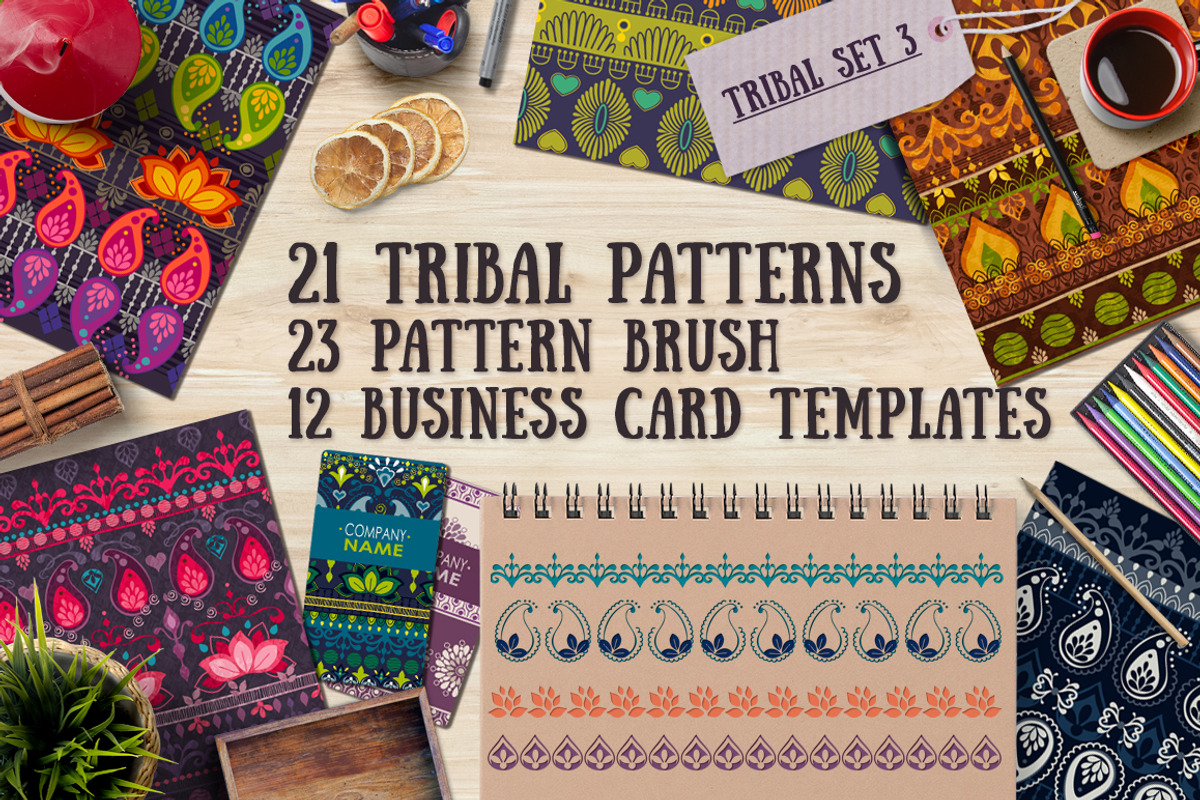 3.Tribal patterns, brushes and cards, a Pattern Graphic by SwetTS (Photo 1 of 6)