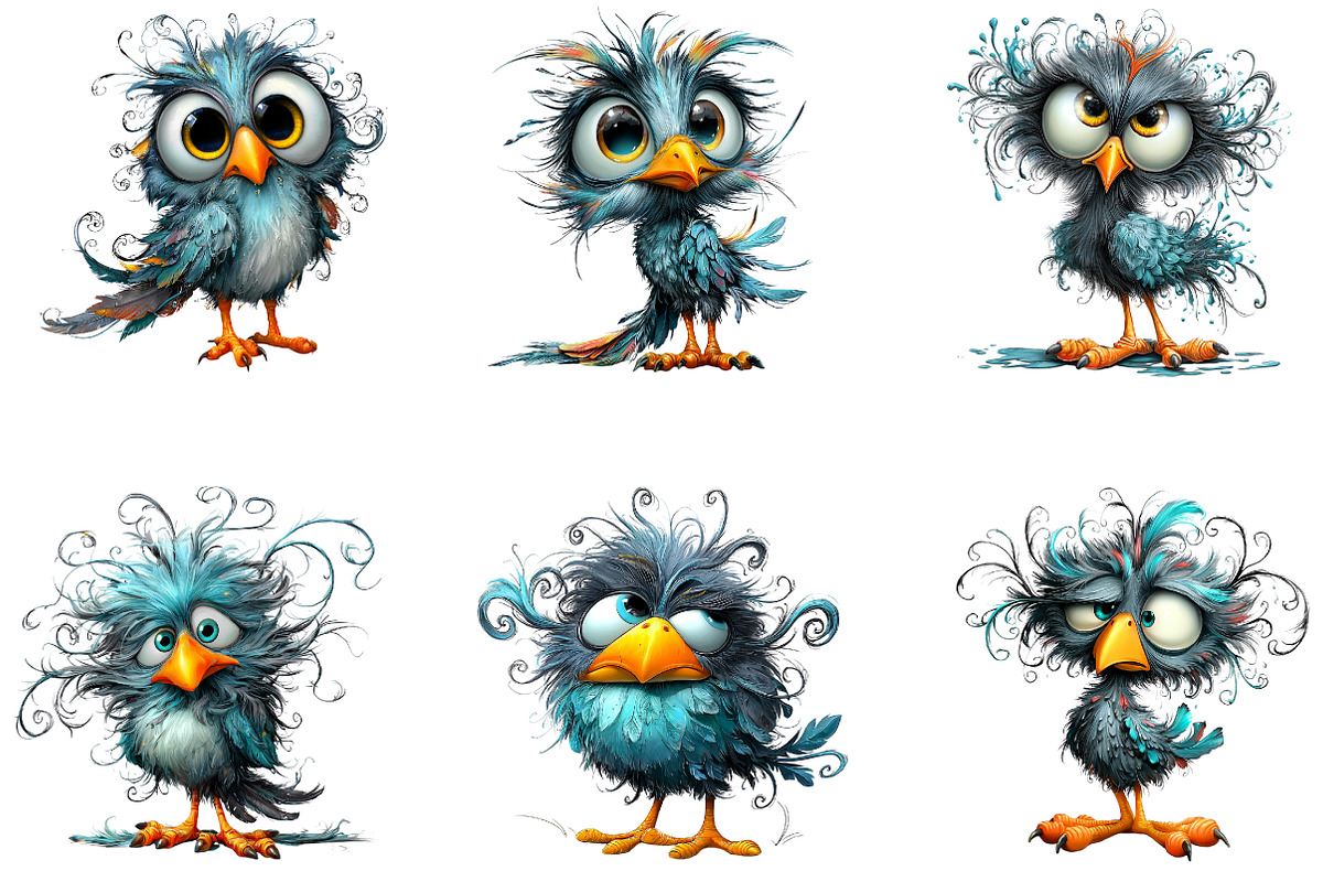 Crazy Bird Clipart, a Seasonal Illustration by CreationArt (Photo 6 of 6)