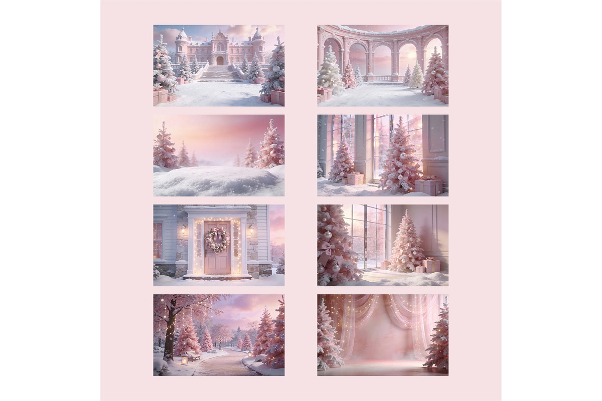 Pink Christmas Digital Backdrops, a Background Graphic by Business Chic (Photo 3 of 4)