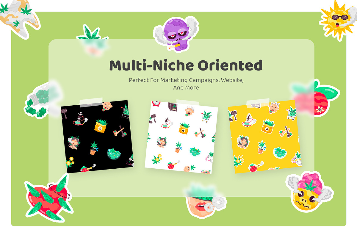 Animated Weed Stickers, a Duotone Icon by Vectors Market (Photo 4 of 7)