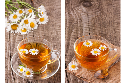 Herbal tea with fresh chamomile, a Food & Drink Photo by NataPhoto