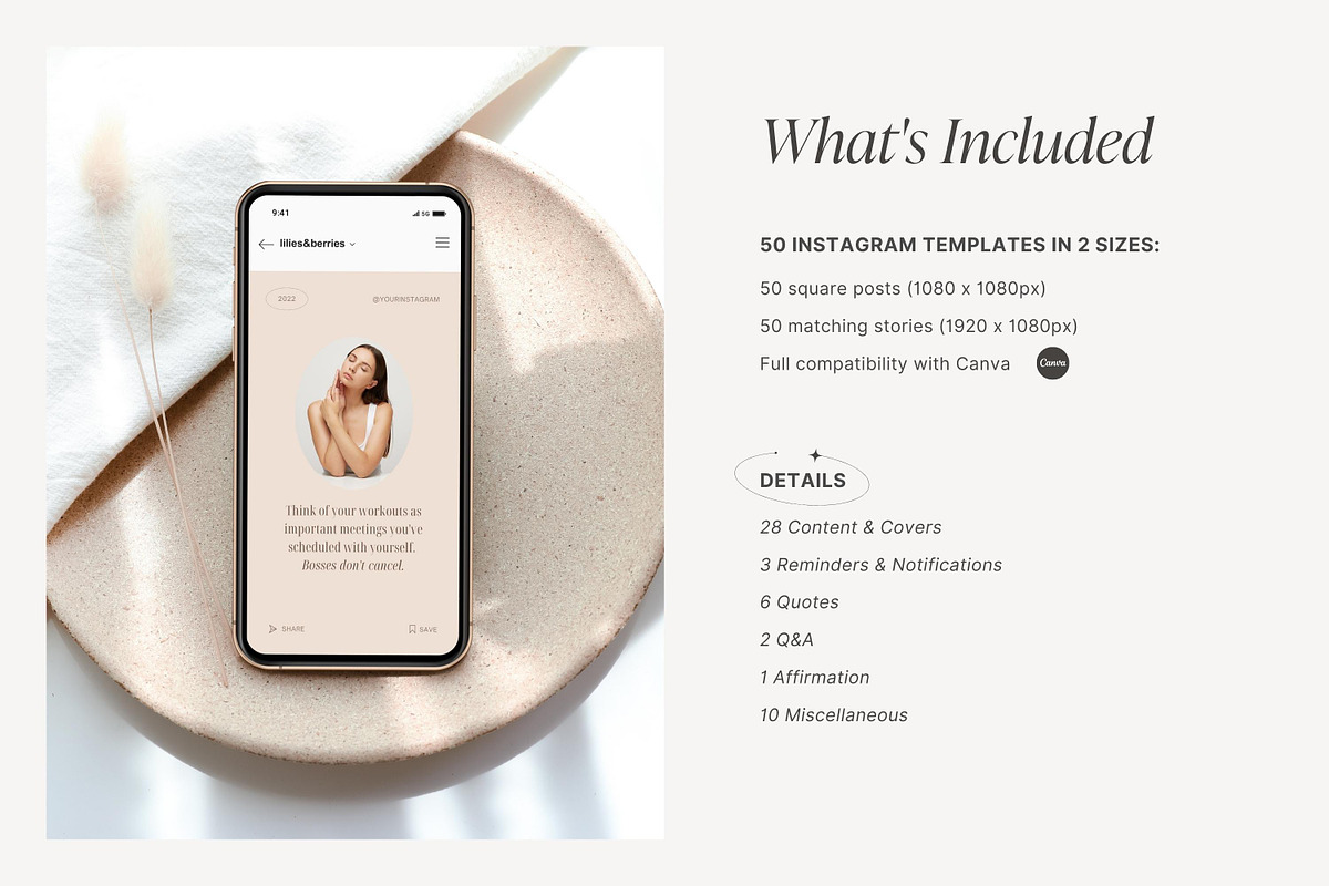 Health & Wellness templates, a Social Media Template by LiliesandBerries (Photo 3 of 21)