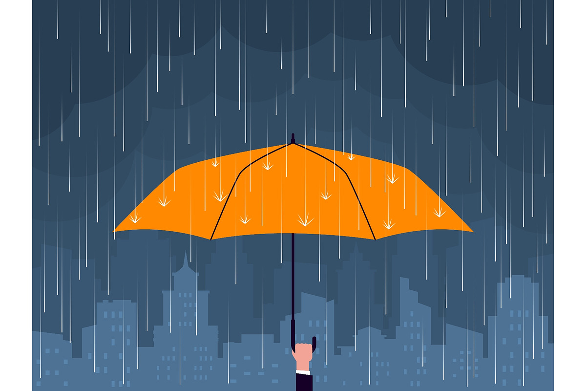 People protect from rain. Hand holds, an Object Illustration by YummyBuum (Photo 1 of 3)