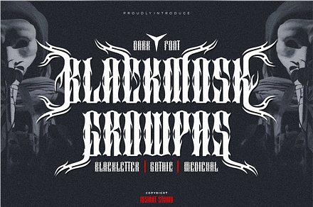 Blackmosk Growpas - Blackletter Font, a Blackletter Font by Iqsiart Studio