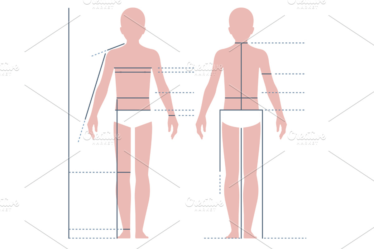 Child boy body for measuring, a Person Illustration by Julia's illustrations